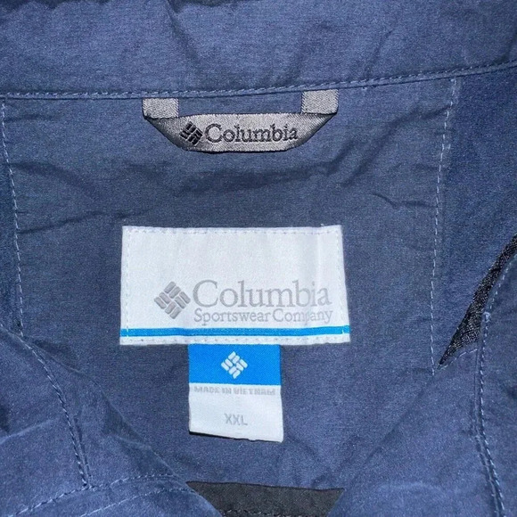 Columbia Full Zip Wind Breaker Jacket Men's Size XXL Navy Pockets - Picture 3 of 6